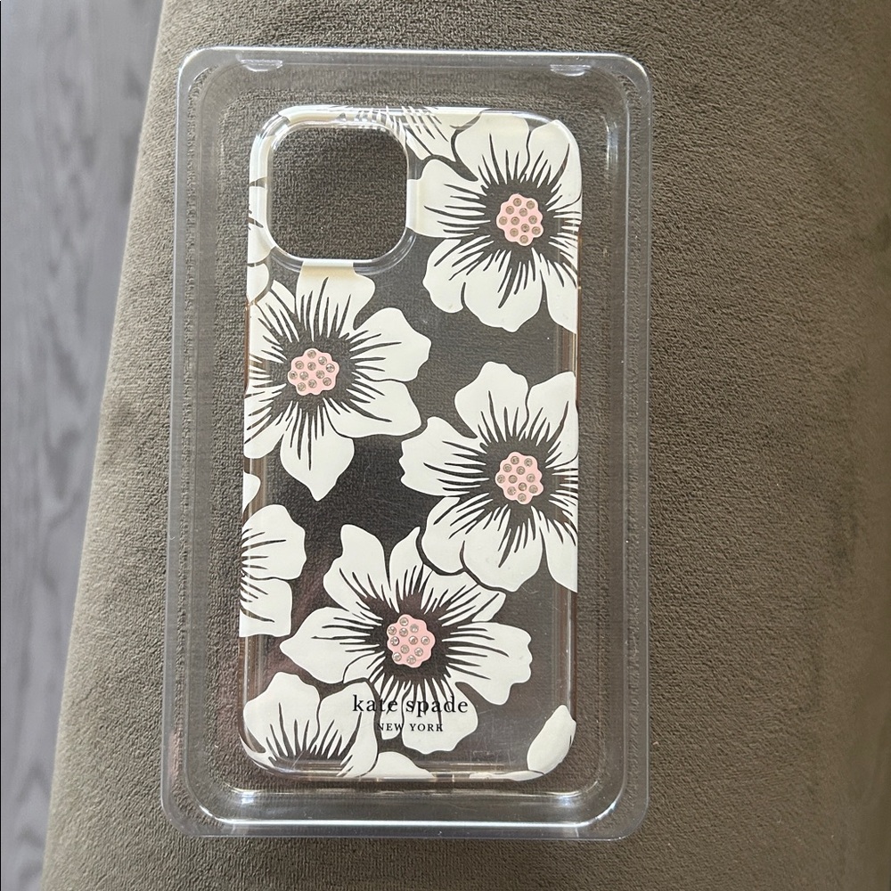 iPhone 14- Kate Spade White and Pink Floral iPhone Case